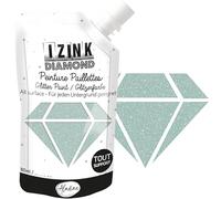 Aladine - Izink Diamond - Peinture Pailletée - Ultra Concentrée en Paillettes - Décoration Tout Support - DIY et Loisirs Créatifs - Made in France - Gourde Souple 80 ml - Vert Pastel