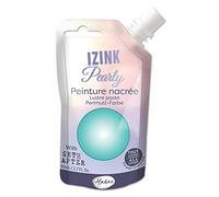 Aladine - Izink Pearly - Peinture Nacrée - Ultra Couvrante, Tout Support - DIY et Loisirs Créatifs - Gourde Souple 80 ml - Verte Menthe