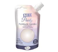Aladine - Izink Pearly - Peinture Nacrée - Ultra Couvrante, Tout Support - DIY et Loisirs Créatifs - Gourde Souple 80 ml - Ecru