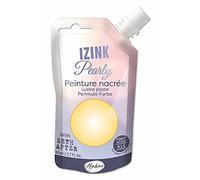 Aladine - Izink Pearly - Peinture Nacrée - Ultra Couvrante, Tout Support - DIY et Loisirs Créatifs - Gourde Souple 80 ml - Rose