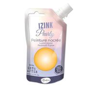 Aladine - Izink Pearly - Peinture Nacrée - Ultra Couvrante, Tout Support - DIY et Loisirs Créatifs - Gourde Souple 80 ml - Or