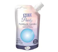 Aladine - Izink Pearly - Peinture Nacrée - Ultra Couvrante, Tout Support - DIY et Loisirs Créatifs - Gourde Souple 80 ml - Bleu Ciel