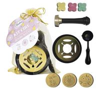 Aladine - Kit Cire à Cacheter « Printemps » - Kit Réchaud, Cuillère, Perles de Cire, 3 Cachets & Manche - Sceaux Lapin, Fleurs - Cadeau Loisirs Créatifs - 71139