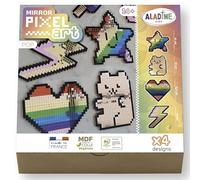 Aladine - Kit Pixel Art Art Pop - Glace, Esquimau, Donut, Cupcake - 4 formes en Bois + Carreaux Adhésifs - 85615