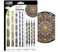 Aladine Kit Outils de Dot Painting - 10 Accessoires & 14 Embouts - pour Mandalas, Galet, Bois, Tissus, Toiles - Dotting Peinture Points - Loisirs Créatifs - 80811, Multicolore