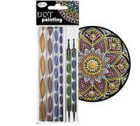 Aladine - Kit Outils de Dot Painting - 7 Outils & 9 Embouts - Pour Mandalas, Peinture sur Galet, Bois, Tissus, Toiles - Dotting Peinture Points - Loisirs Créatifs - 80889