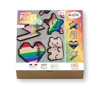 Aladine - Kit Pixel Art Art Pop - Glace, Esquimau, Donut, Cupcake - 4 formes en Bois + Carreaux Adhésifs - 85615