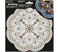 Aladine - Kit Pochoir & Support Mandala 20 cm - Pour Créer Mandalas en Dot Painting - Peinture sur Galet, Bois, Tissus, Toiles - Dotting Peinture Points - Loisirs Créatifs - 85504
