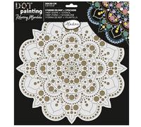 Aladine - Kit Pochoir & Support Mandala 30 cm - Pour Créer Mandalas en Dot Painting - Peinture sur Galet, Bois, Tissus, Toiles - Dotting Peinture Points - Loisirs Créatifs - 85505