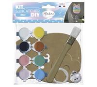 Aladine - Kit Suncatcher Chat Rond - Kit Attrape-Soleil Chat à Peindre - Activité Créative - Bois Certifié PEFC 100% - Animal Mignon - Fabriqué en France - 85620