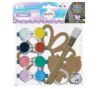 Aladine - Kit Suncatcher Papillon - Attrape Rêve - Kit Loisir Créatif - Forme en Bois + Pinceau + 8 Peintures + Ficelle + Boule Translucide - 85619