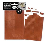 Aladine - Mosaïque Miroir Adhésive Rouge - 2 Feuilles 10 x 15 cm - Mini Carrés Adhésifs pour DIY & Loisirs Créatifs - 600 Carreaux par Feuille Autocollante - Sticker - Noël - 72671