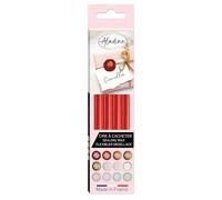 Aladine - Pack de 4 Bâtons de Cire Flexible - Pour Cacheter les plus beaux courriers de votre vie - Réalisation de Sceaux pour Faire-Part de Mariage, Baptême, Naissance - Couleur Rouge
