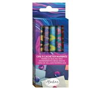 Aladine - Pack de 5 Bâtons de Cire à Cacheter - Effet Marbré Multicolore - 72460