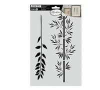 Aladine - Pochoir Branches Bambou Feuilles 20 x 30 cm - Pochoir pour Décoration Toutes Surfaces - Pochoir Feutres, Peinture, Airbrush - Dessin Floral - 81046