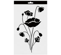 Aladine - Pochoir Coquelicot 20 x 30 cm - Pochoir pour Décoration Toutes Surfaces - Pochoir Feutres, Peinture, Airbrush - Dessin Coquelicot - 81226