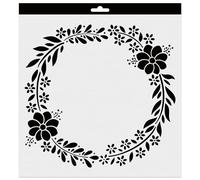 Aladine - Pochoir Couronne Fleurs 30 x 30 cm - Pochoir pour Décoration Toutes Surfaces - Pochoir Feutres, Peinture, Airbrush - Dessin Couronne de Fleurs - 81228