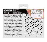 Aladine - Pochoir Écritures & Gouttes 13 x 18 cm - Pochoir pour Décoration Toutes Surfaces - Pochoir Feutres, Peinture, Airbrush - Dessin Manuscrit - 81258