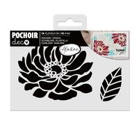 Aladine - Pochoir Fleur Pivoine 15 x 10 cm - Pochoir pour Décoration Toutes Surfaces - Pochoir Feutres, Peinture, Airbrush Dessin - 81270