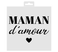 Aladine - Pochoir Maman d'Amour 19 x 19 cm - Pochoir pour Décoration Toutes Surfaces - Pochoir Feutres, Peinture, Airbrush - Hommage à Maman d'Amour - 81234