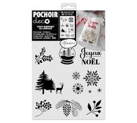 Aladine - Pochoir Motifs Noël 20 x 30 cm - Formes Noël - Pour Peinture, Airbrush, Scrapbooking - Déco Dessin Décoration Xmas - 81287
