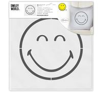 Aladine - Pochoir Smiley 30 x 30 cm - Pour Décoration Toutes Surfaces - Pochoir Feutres, Peinture, Airbrush - Dessin Smiley - 81240
