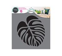Pochoir textile Aladine - Feuille monstera - 28 x 28 cm Blanc G