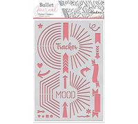 Aladine - Pochoir Trackers pour Bullet Journal - Scrapbooking et Loisirs Créatifs - Pochoir Format A5, Lettres Style Brush