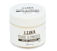 Aladine - Poudre à Embosser Izink Jasmine - Embossing - Effet Volume 3D pour Scrapbooking et Carterie Créative - Scrap en Relief Couleur Blanc - Pot de 25 ml