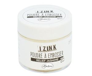 Aladine - Poudre à Embosser Izink Jasmine - Embossing - Effet Volume 3D pour Scrapbooking et Carterie Créative - Scrap en Relief Couleur Blanc - Pot de 25 ml