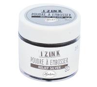 Aladine - Poudre à Embosser Izink Silver - Embossing - Effet Volume 3D pour Scrapbooking et Carterie Créative - Scrap en Relief Couleur Argent - Pot de 25 ml
