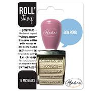 Aladine - Roll' Stamp Bon Pour - Tampon à Molette avec 12 Messages à Tamponner Partout - Idéal pour Carterie, Bullet Journal, Scrapbooking - Couple, Amour - 02158