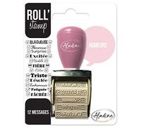Aladine - Roll' Stamp Humeurs - Tampon à Molette - 12 Messages à Tamponner Partout - Idéal pour Bullet Journal, Scrapbooking 02160 Noir