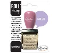 Aladine - Roll' Stamp To Do List - Tampon à Molette - 12 Messages à Tamponner Partout - Idéal pour Bullet Journal, Scrapbooking 02164 3,5x8x10,5 Black