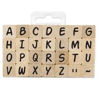 Aladine - Stampo Alphabet Medium - Kit de Tampons Alphabet en Bois - Scrapbooking. Carterie. Bullet Journal - Tampons Taille Moyenne