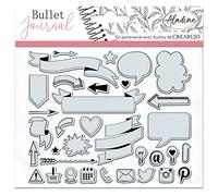 Aladine Tampons Stampo Bullet Clear Bannières & Icônes – 13 tampons transparents