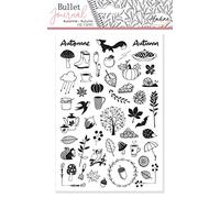 Aladine - Stampo Bullet Journal AUTOMNE - Planche de Tampons en Mousse, Empreinte Silicone - Idéal pour Bullet Journal, Scrapbooking, Carnets - Loisirs Créatifs DIY