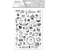 Aladine - Stampo Bullet Journal ETE - Planche de Tampons en Mousse, Empreinte Silicone - Idéal pour Bullet Journal, Scrapbooking, Carnets - Loisirs Créatifs DIY
