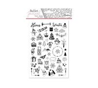 Aladine - Stampo Bullet Journal HIVER- Planche de Tampons en Mousse, Empreinte Silicone - Idéal pour Bullet Journal, Scrapbooking, Carnets - Loisirs Créatifs DIY