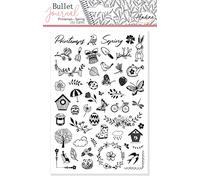 Aladine - Stampo Bullet Journal PRINTEMPS - Planche de Tampons en Mousse, Empreinte Silicone - Idéal pour Bullet Journal, Scrapbooking, Carnets - Loisirs Créatifs DIY