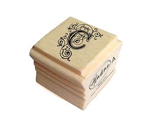 Aladine - Tampon Alphabet Arabesque - Support En bois - Scrapbooking et Carterie Créative - Lettre C