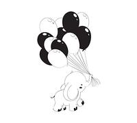 Aladine - Tampon Naissance - Support En bois - Réalisation de Faire Part de Naissance - Scrapbooking et Carterie Créative - Grand Format - Motif Eléphant et Bouquet de Ballons
