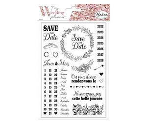 Aladine - Wedding Planner SAVE THE DATE - Planche de Tampons pour Organiser et Planifier votre Mariage de Façon Créative 3260 Noir