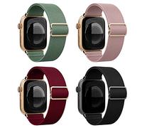 Aladrs Lot de 4 bracelets Solo Loop en nylon extensible compatible avec Apple Watch 42 mm, 44 mm, 45 mm, 49 mm, sangles élastiques tressées respirantes pour iWatch Ultra Series 8 7 6 5 4 3 2 1 SE