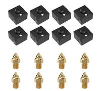 ALadrs Lot de 8 chaussettes en silicone et 8 buses de 0,4 mm pour imprimante 3D Ender 3 V2 Neo, Ender 3 Neo, Ender 3 Max Neo, CR-10 FDM imprimante 3D