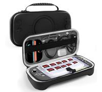 ALAFLY Carrying Case for Nintendo Switch 2, Slim Portable Travel Bag with 10 Game Cards Storage, PU Waterproof Hard Shell & Soft Fabric Lining for Joy-Con Controller Accessories, Black