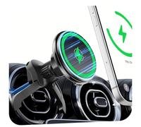 ALAFLY Qi2 Support Telephone Voiture Chargeur pour Mercedes Benz Classe A/B/C et Audi A1/A3/A3 [Ventilation Ronde], Charge Rapide 15W Support Magnétique pour iPhone 17-12 Serie