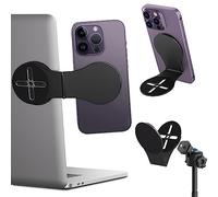 ALAFLY Support Magnétique de Téléphone Portable Détachable pour Ordinateur Portable/Voiture/Bureau, Pliable Réglable Adaptateur sur Trépied avec vis 1/4" pour MagSafe iPhone/Tous Les Téléphones, Noir