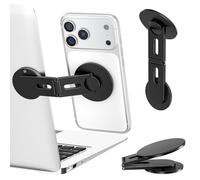 ALAFLY Support Magnétique pour Téléphone Ordinateur Portable pour MagSafe Compatible avec iPhone, Latéral Réglable à 180° sur Deux Axes Pliable pour Tesla/Afficher/Tapis de Course, Noir