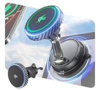 ALAFLY Support Téléphone Voiture Induction Chargeur pour Magsafe, [Qi2 Certifié 15W Charge Rapide & Ventouse Vide], Réglable à 360 ° pour Grille d'aération/Tableau de Bord/Pare-Brise